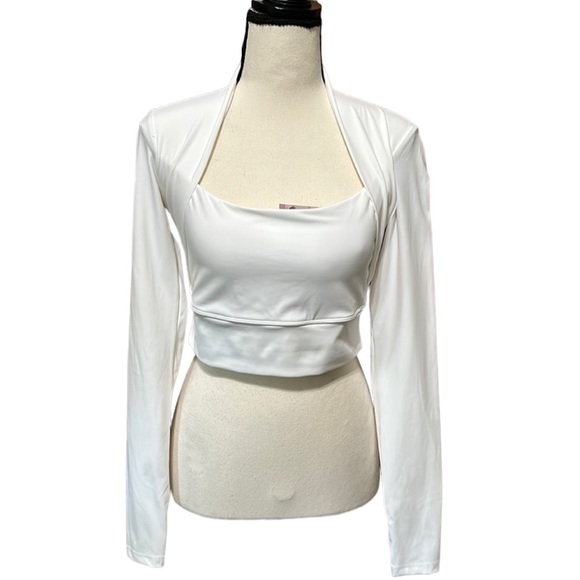 New Halara White Cloudful™ Long Sleeve Cropped Sport Top - Picture 2 of 6